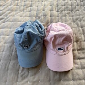 Vineyard Vines Blue and Pink Whale Logo Caps